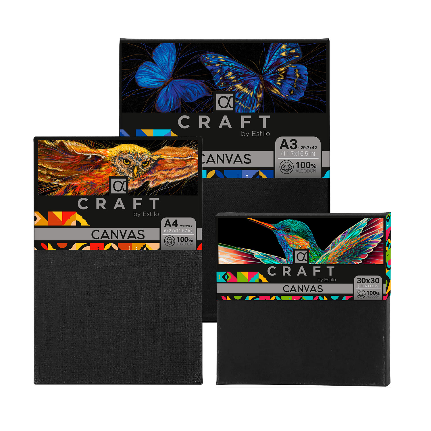 BASTIDOR CRAFT BLACK DISPONIBLE EN TAMAÑOS A4, 30X30CM, A3