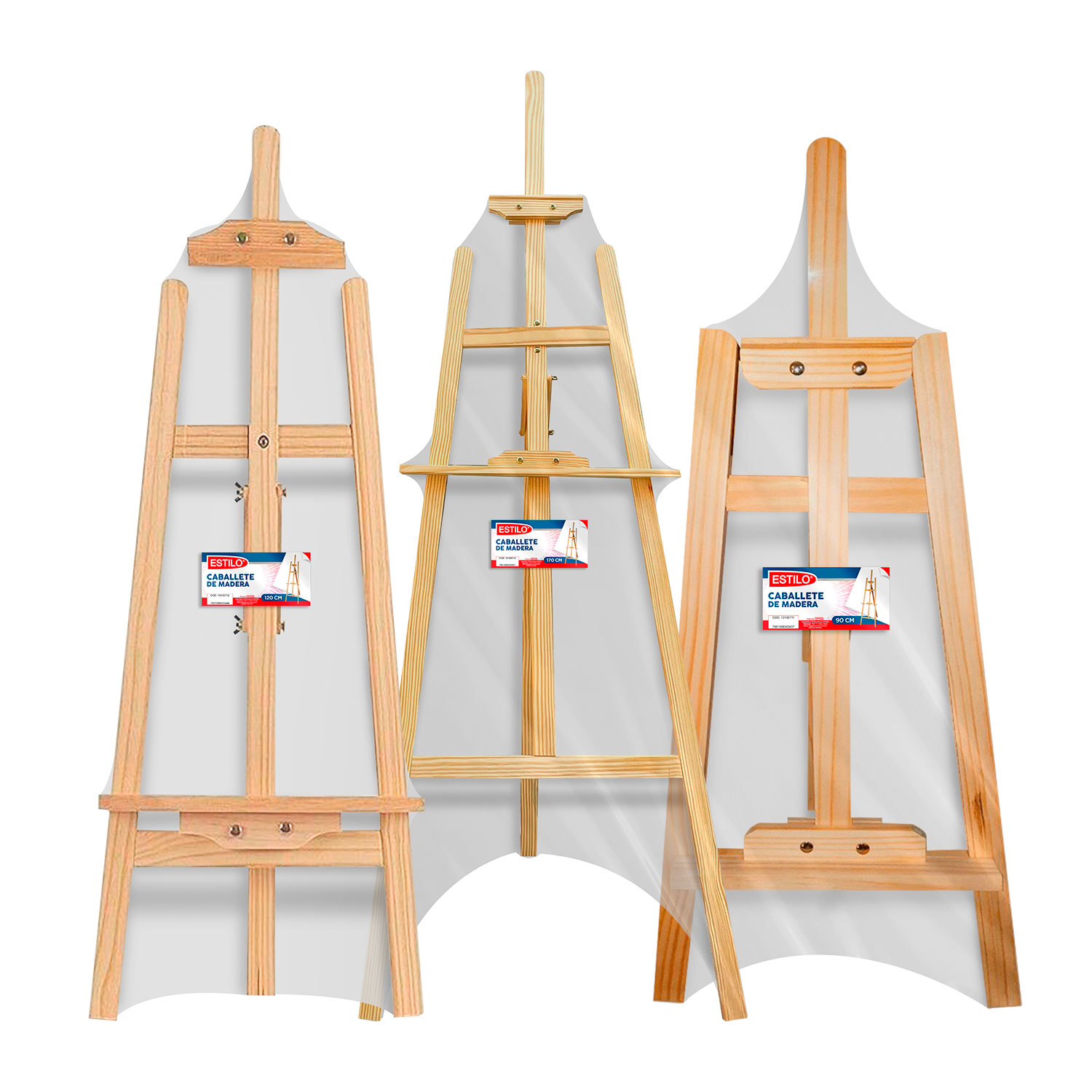 CABALLETE MADERA ESTILO DISPONIBLE EN MEDIDAS 90CM, 120CM, 170CM