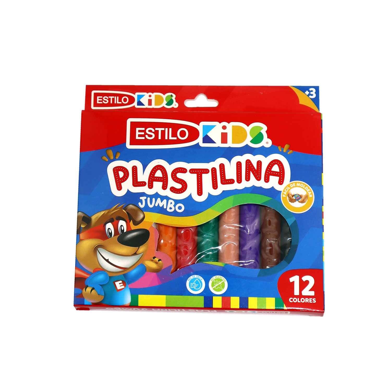 PLASTILINA ESTILO KIDS 12 COLORES JUMBO